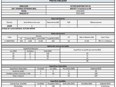 Terreno en Venta de 205,0 m2