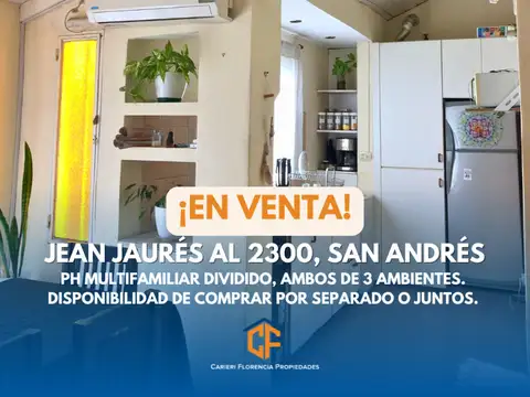 CASA + DEPARTAMENTO DE 3 AMBIENTES MULTIFAMILIAR, EN VENTA CON BUEN ESTADO Y ZONA SAN ANDRÉS