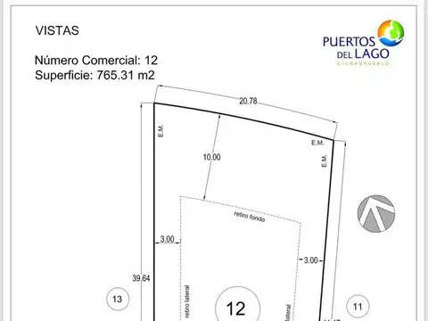 Terreno en Venta en Puertos - Barrio Vistas, USD 160.000