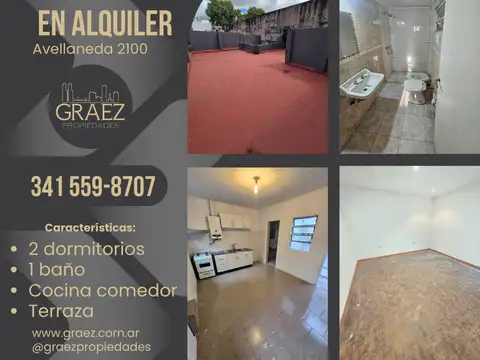 Cómoda casa de pasillo de 2 dormitorios en Bv. Avellaneda 2100, terraza propia