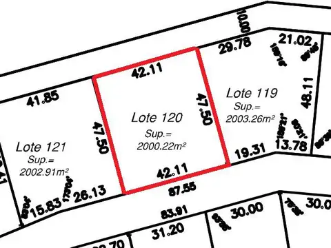 Terreno en Venta 50  mts Fondo
