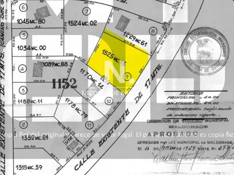 Terreno en Venta de 1525,0 m2