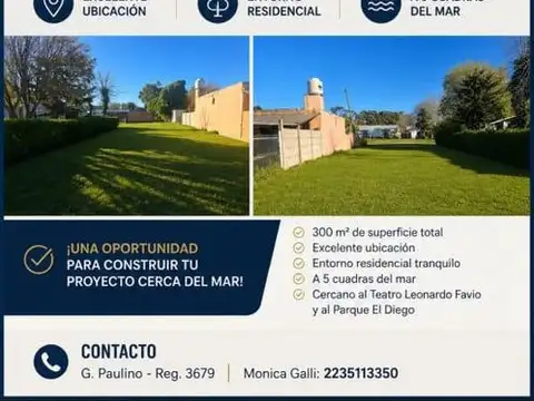 Terreno en Venta 10  mts Frente
