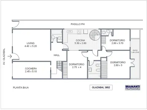 Depto Tipo Casa 5 ambientes con 3 baños