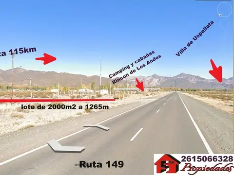 Terreno en Venta en Uspallata, USD 10.000