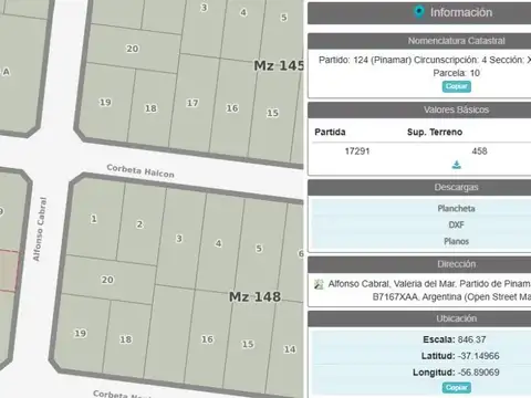 Terreno en Venta de 458,0 m2