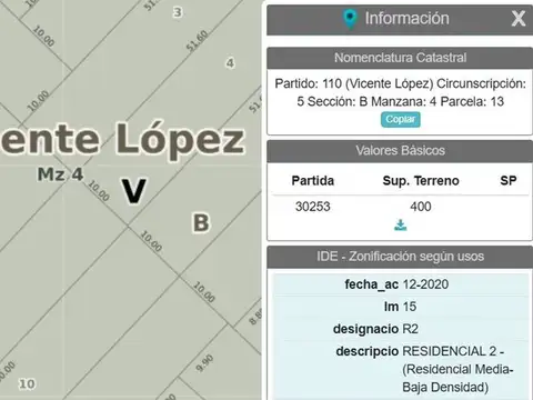 Terreno en Venta de 400,0 m2