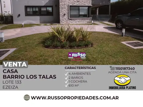 Venta Casa 4 Ambientes Barrio Los Talas - Ezeiza