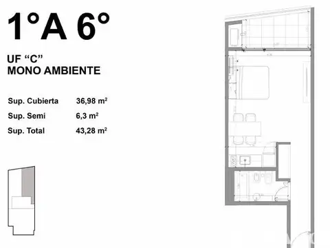 Departamento en Venta de Monoambiente