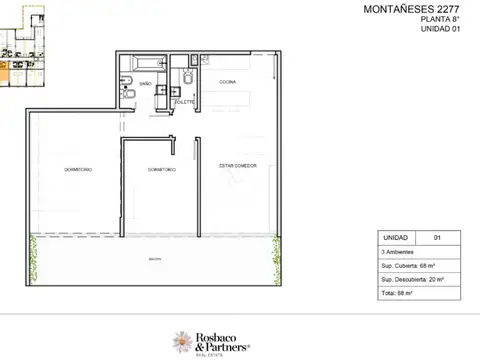 Departamento en Venta de 2 dormitorios
