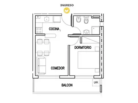 Venta departamento 1 dormitorio Arroyito Rosario