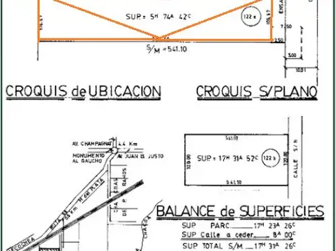 Terreno en Venta 541  mts Fondo