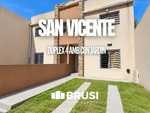 DUPLEX EN VENTA EN SAN VICENTE - 4 AMBIENTES CON PARQUE