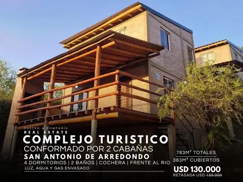 Venta Complejo Turístico De Cabañas Frente Al Rio Totalmente Equipadas En San Antonio De Arredondo