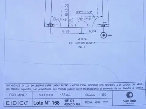 Terreno en Venta 3.225  mts Fondo