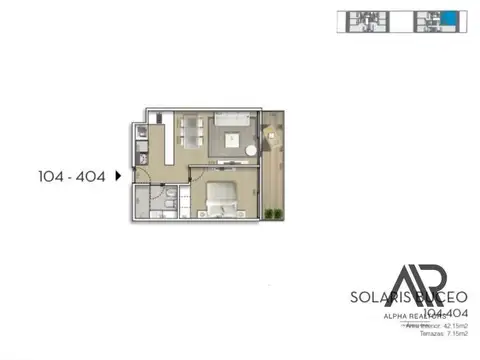 Departamento en Venta de 1 dormitorio