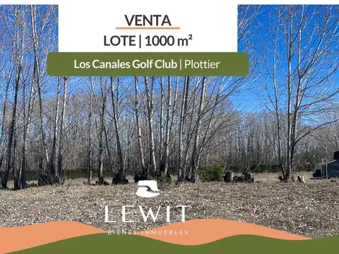 Venta terreno | lote 1000 m² | Barrio privado | Los Canales Golf Club | Plottier