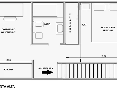 Depto Tipo Casa en Alquiler de 3 ambientes