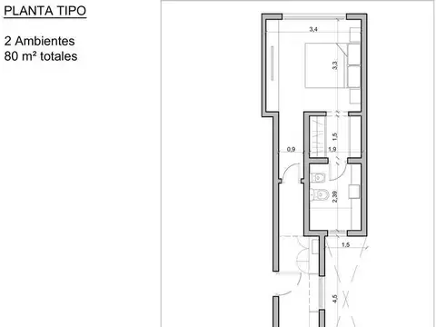 Departamento 3 ambientes con 3 baños
