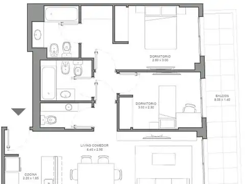 Departamento en Venta de 2 dormitorios