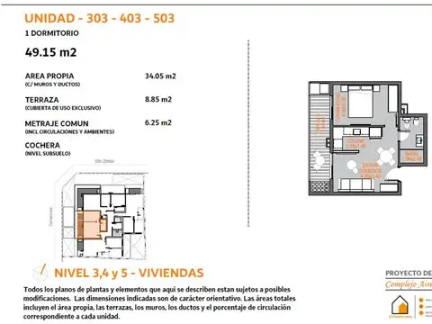 Departamento en Venta de 1 dormitorio