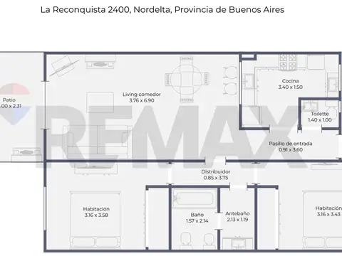 Departamento en Venta con 1 cocheras