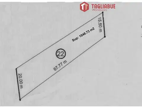 Terreno en Venta de 1048,0 m2