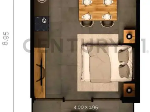 Departamento 2 ambientes con 1 baño