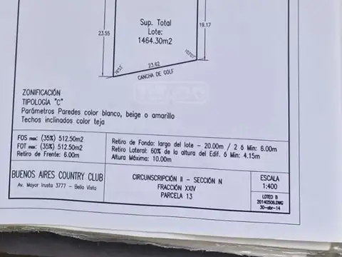 Terreno en Venta en Buenos Aires Golf, USD 520.000