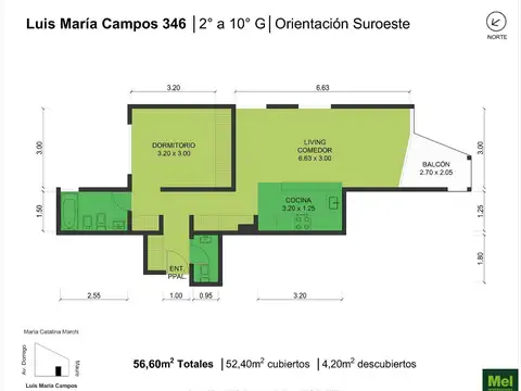Departamento en Venta de 2 ambientes