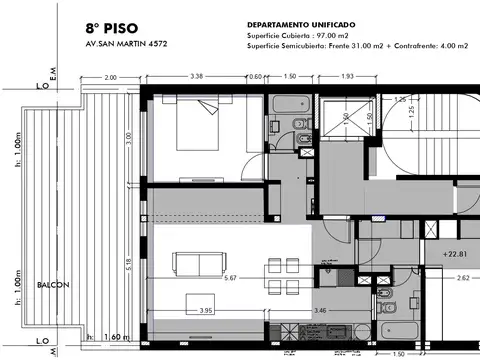 Av San Martin 4500, Piso 8