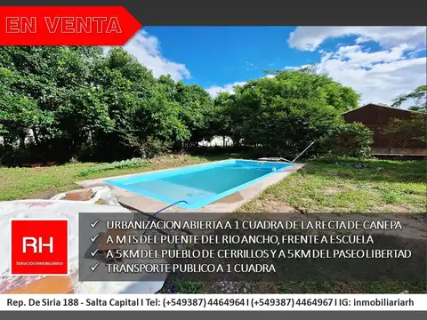 Terreno en Venta 20  mts Frente