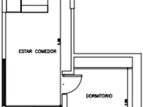 Departamento 2 ambientes con 1 baño