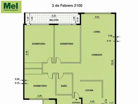 3 De Febrero 2100, Piso 6