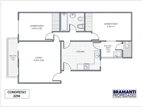 Departamento en Venta de 3 ambientes