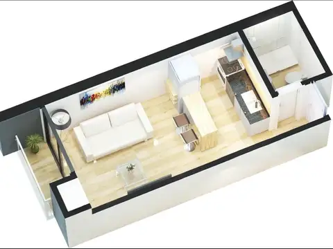 Departamentos en pozo de 2 ambientes en Lomas con cochera y terraza privada