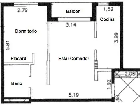 Departamento en Venta de 1 dormitorio