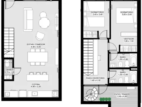 Venta Casa tipo Duplex 2 Dormitorios - Centro Rosario