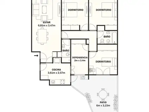 Departamento en Venta de 4 dormitorios