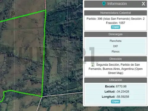 Lote en venta Arroyo Paycarabí, Segunda Sección de islas del delta, San Fernando.
