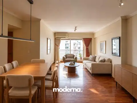 Luminoso departamento de 4 ambientes en Belgrano con cochera fija. Seg 24 hs y Amenities