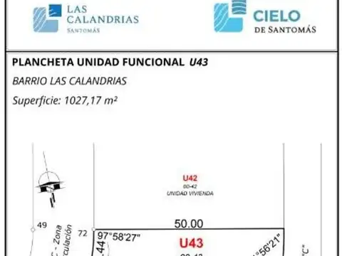 Terreno en Venta de 1027,0 m2