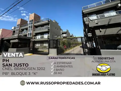 VENTA Departamento a ESTRENAR de 2 ambientes con patio