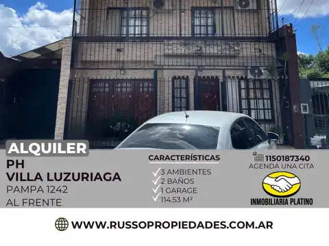 Alquiler departamento 3 ambientes - Villa Luzuriaga