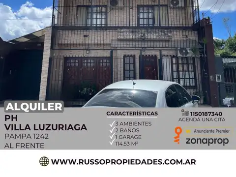 Alquiler departamento 3 ambientes - Villa Luzuriaga