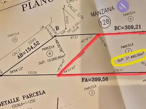 Terreno en Venta de 21490,0 m2