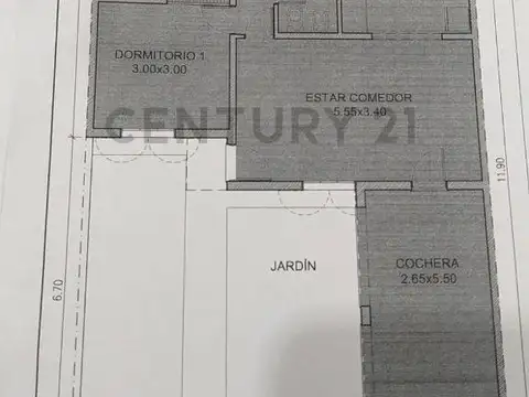 Casa 3 ambientes con 1 baño