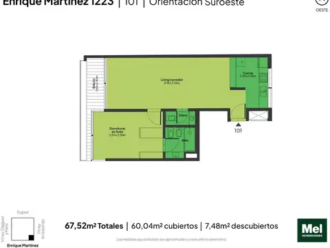 General Enrique Martínez 1200, Piso 1°