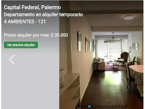 Departamento en Alquiler Temporal de 4 ambientes