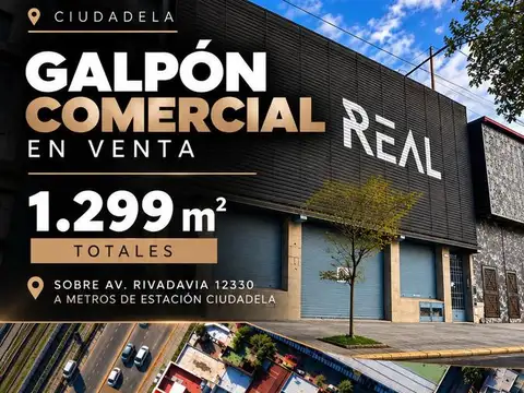OPORTUNIDAD VENTA GALPON / DEPOSITO  COMERCIAL DE 1299M2  -M2 ADICIONALES A CONSTRUIR  - FINANCIA